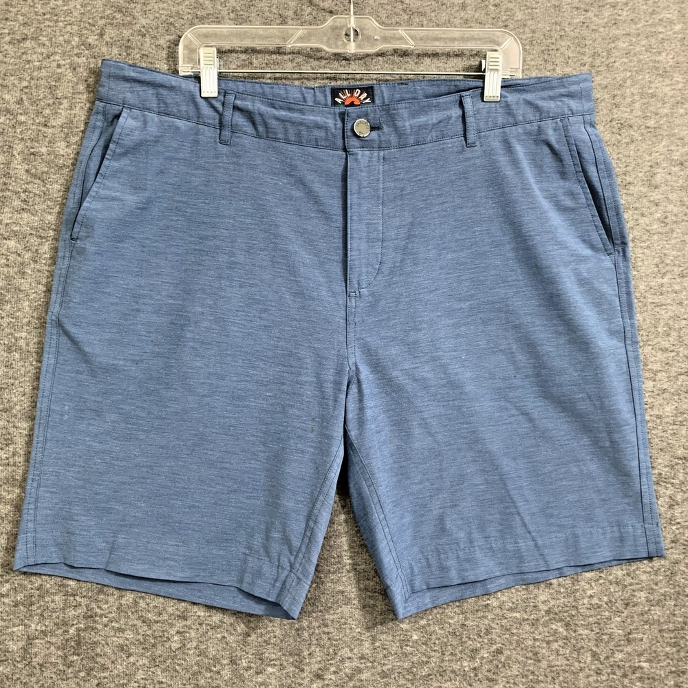 Faherty All Day Shorts Mens 38 Blue Performance Drawstring Outdoors Gorp 9" in